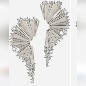Elegant Silver Crystal-Embellished Earrings